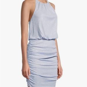 NWT Aidan Mattox Blouson Halter Knit Mini Dress
